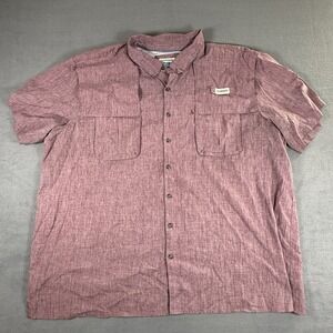 Magellan Outdoors Vented Fishing Shirt Wicking Relaxed Fit Men's 4XL Light Red